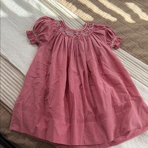 Smocked Red Gingham Kids Dress